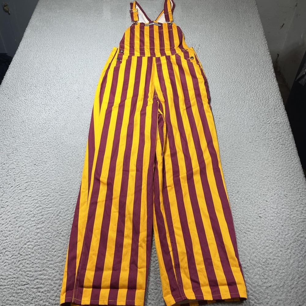 Game Bibs Pants Unisex Small Multicolor Striped Bib Overalls Game Day Sports Fan